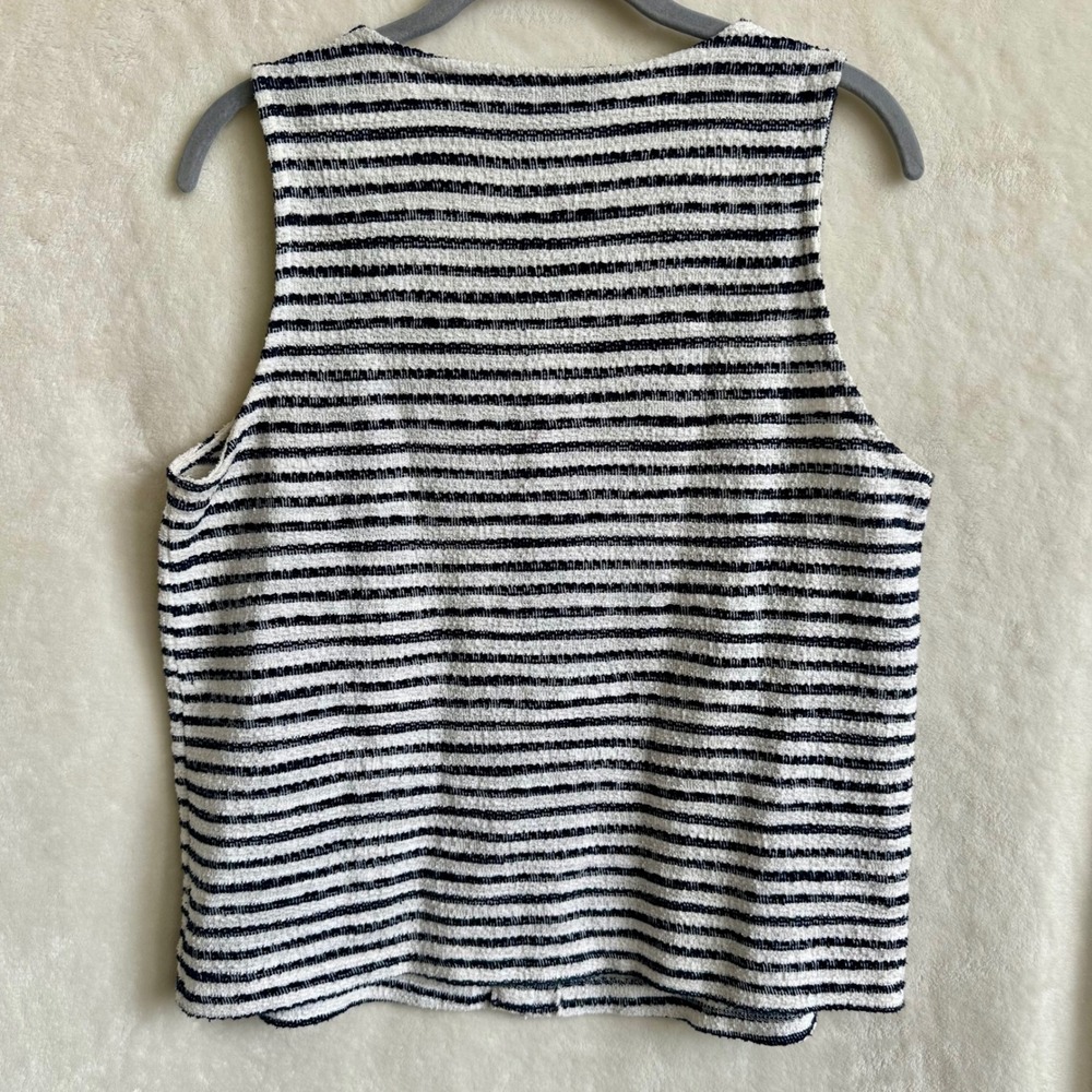 Sanctuary Nothing Extra Striped Knit Button Front Sweater Vest Tank Medium - Picture 4 of 5